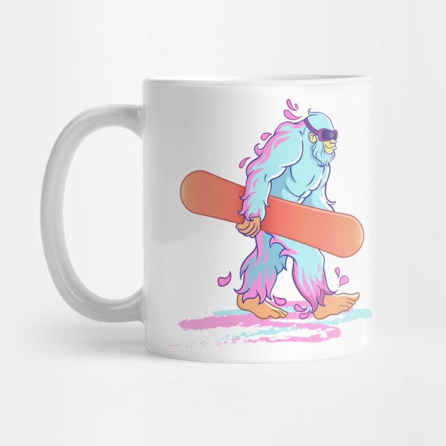 Yeti Goes Snowboarding by makarxart